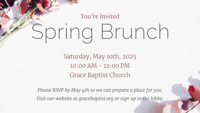Raleway and Merriweather A beautiful graphic with a light, floral background. The headline Spring Brunch is in the light and airy Raleway font. Details describing the event, along with the date and RSVP details, is in the highly readable serif font, Merriweather.
