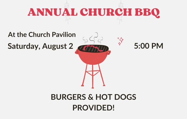 A simple graphic with picture of a grill and text. The text is scattered all over the image.